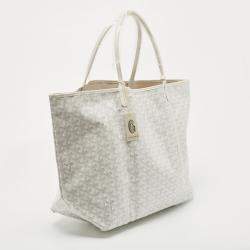 Goyard White Goyardine Coated Canvas and Leather Saint Louis GM Tote