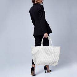 Goyard White Goyardine Coated Canvas and Leather Saint Louis GM Tote