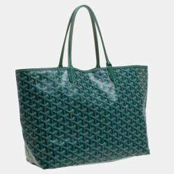 Pre Owned Goyard Green Goyardine Coated Canvas and Leather Saint Louis PM Tote