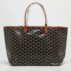 Pre Owned Goyard Brown Goyardine Coated Canvas and Leather Saint Louis PM Tote