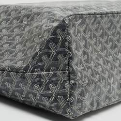 Pre Owned Goyard Grey Goyardine Coated Canvas and Leather Saint Louis PM Tote