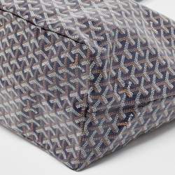 Pre Owned Goyard Navy Blue Goyardine Coated Canvas and Leather Saint Louis GM Tote