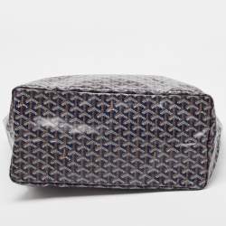 Pre Owned Goyard Navy Blue Goyardine Coated Canvas and Leather Saint Louis GM Tote