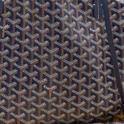 Pre Owned Goyard Navy Blue Goyardine Coated Canvas and Leather Saint Louis GM Tote