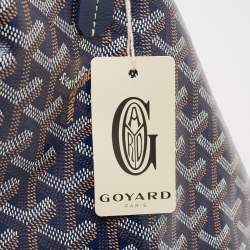 Pre Owned Goyard Navy Blue Goyardine Coated Canvas and Leather Saint Louis GM Tote