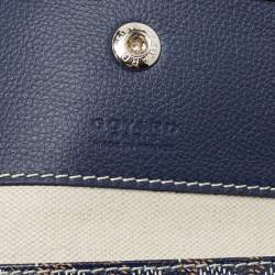 Pre Owned Goyard Navy Blue Goyardine Coated Canvas and Leather Saint Louis GM Tote