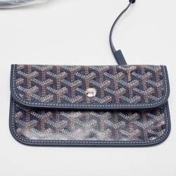 Pre Owned Goyard Navy Blue Goyardine Coated Canvas and Leather Saint Louis GM Tote