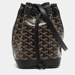 Goyard Black Goyardine Coated Canvas and Leather Petit Flot Bucket Bag