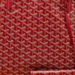 Goyard Red Goyardine Coated Canvas and Leather Saint Louis GM Tote