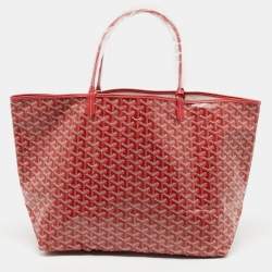 Goyard Red Goyardine Coated Canvas and Leather Saint Louis GM Tote