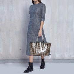 Pre Owned Goyard Black Goyardine Coated Canvas and Leather Saint Louis PM Tote