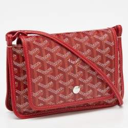 Goyard Red Goyardine Coated Canvas and Leather Plumet Crossbody Bag