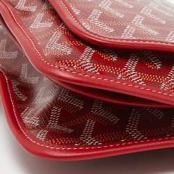 Goyard Red Goyardine Coated Canvas and Leather Plumet Crossbody Bag