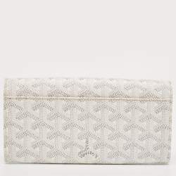 Pre Owned Goyard White Goyardine Coated Canvas Varenne Continental Wallet