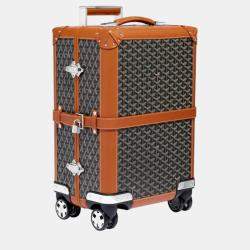 Goyard Black/Tan Goyardine Canvas & Clamecy Cowhide Bourget PM Trolley Case