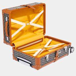 Goyard Black/Tan Goyardine Canvas & Clamecy Cowhide Bourget PM Trolley Case