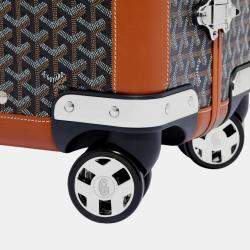 Goyard Black/Tan Goyardine Canvas & Clamecy Cowhide Bourget PM Trolley Case