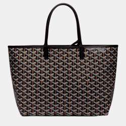 Goyard Black Goyardine Coated Canvas and Leather Saint Louis PM Tote
