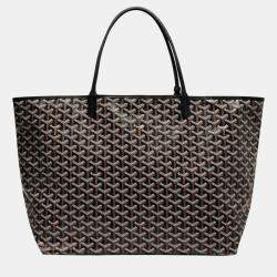 Pre Owned Goyard Black Goyardine Coated Canvas and Leather Saint Louis GM Tote