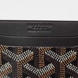 Pre Owned Goyard Black Goyardine Coated Canvas and Leather Saint Sulpice Card Holder