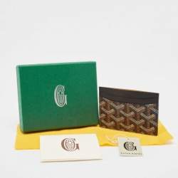 Pre Owned Goyard Black Goyardine Coated Canvas and Leather Saint Sulpice Card Holder