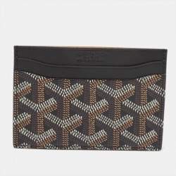 Pre Owned Goyard Black Goyardine Coated Canvas and Leather Saint Sulpice Card Holder