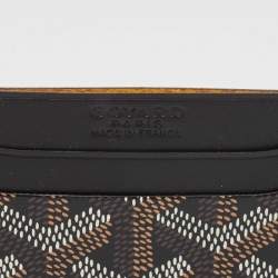Pre Owned Goyard Black Goyardine Coated Canvas and Leather Saint Sulpice Card Holder