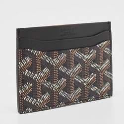 Pre Owned Goyard Black Goyardine Coated Canvas and Leather Saint Sulpice Card Holder