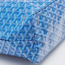 Pre Owned Goyard Blue Goyardine Coated Canvas and Leather Saint Louis PM Tote