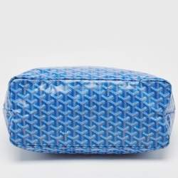 Pre Owned Goyard Blue Goyardine Coated Canvas and Leather Saint Louis PM Tote