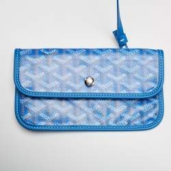 Pre Owned Goyard Blue Goyardine Coated Canvas and Leather Saint Louis PM Tote