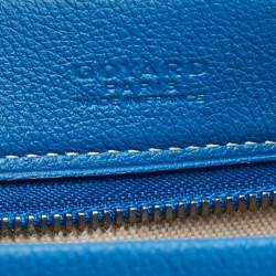 Goyard Blue Goyardine Coated Canvas and Leather Conti Pouch