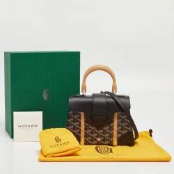 Pre Owned Goyard Black Goyardine Coated Canvas & Leather Limited Edition Customized Heart Mini Saigon Top Handle Bag