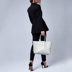 Pre Owned Goyard White Goyardine Canvas and Leather Saint Louis PM Tote