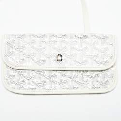 Pre Owned Goyard White Goyardine Canvas and Leather Saint Louis PM Tote