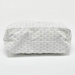Pre Owned Goyard White Goyardine Canvas and Leather Saint Louis PM Tote