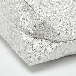 Pre Owned Goyard White Goyardine Canvas and Leather Saint Louis PM Tote