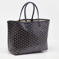 Goyard Blue Goyardine Coated Canvas and Leather Saint Louis PM Tote