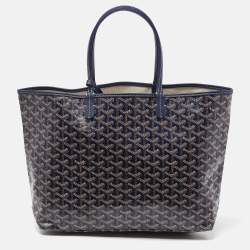 Goyard Blue Goyardine Coated Canvas and Leather Saint Louis PM Tote
