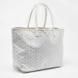 Goyard White Goyardine Coated Canvas and Leather Saint Louis PM Tote