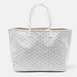 Goyard White Goyardine Coated Canvas and Leather Saint Louis PM Tote