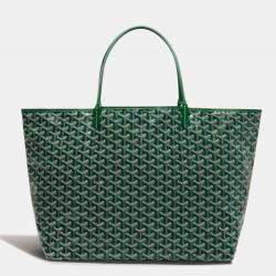 Goyard Green Goyardine Coated Canvas and Leather Saint Louis GM Tote