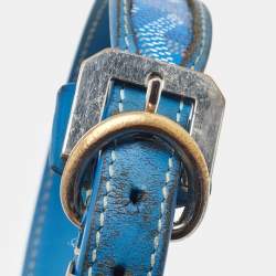 Goyard Blue Goyardine Coated Canvas and Leather Dog Collar 