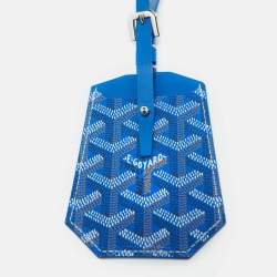 Goyard Blue Goyardine Canvas Luggage Tag