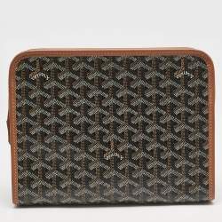 Goyard Brown Goyardine Coated Canvas and Leather Jouvence MM Toiletry Pouch