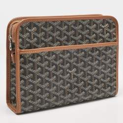 Goyard Brown Goyardine Coated Canvas and Leather Jouvence MM Toiletry Pouch