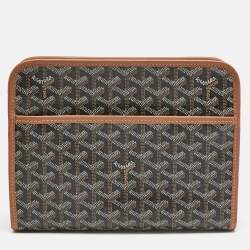 Goyard Brown Goyardine Coated Canvas and Leather Jouvence MM Toiletry Pouch