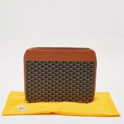 Pre Owned Goyard Brown Goyardine Coated Canvas and Leather Document Case