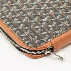 Pre Owned Goyard Brown Goyardine Coated Canvas and Leather Document Case