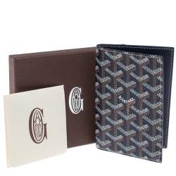 Goyard Blue Goyardine Coated Canvas Grenelle Passport Holder